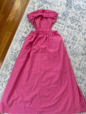Hot Pink Dress with Open Back & Strapless